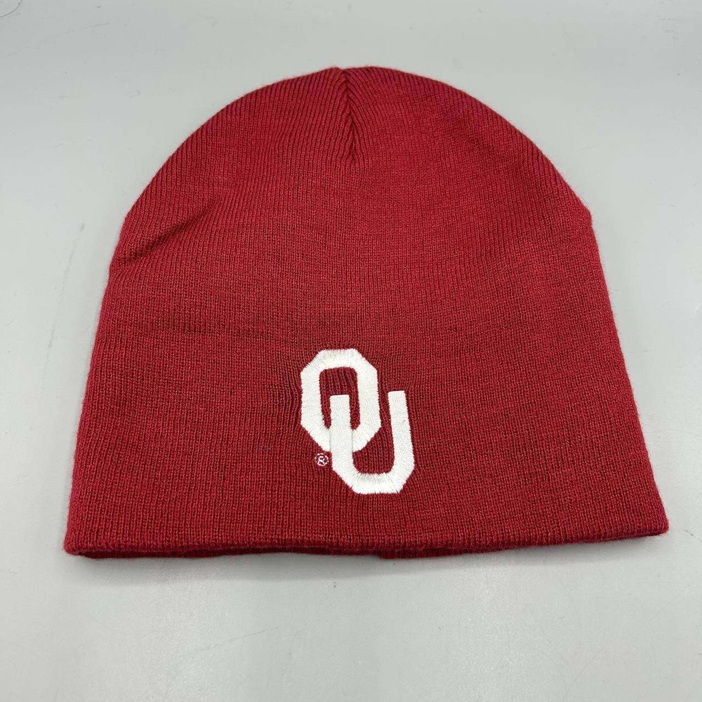 Oklahoma Sooners NCAA Hat Youth Red Embroidered Knit Beanie Cap